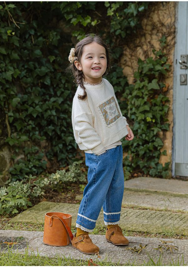 【現貨】女童蕾絲長褲 牛仔長褲 牛仔褲