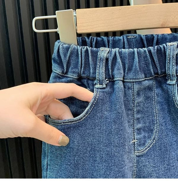 【現貨】女童愛心刺繡 牛仔長褲 牛仔褲 