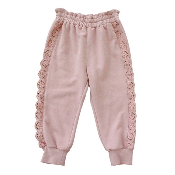 女女童蕾絲側邊 休閒長褲