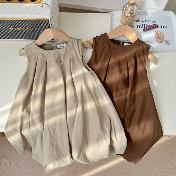 【現貨】女童無袖花苞裙 無袖洋裝 連身裙 