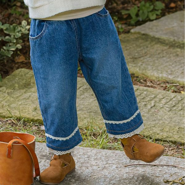 【現貨】女童蕾絲長褲 牛仔長褲 牛仔褲