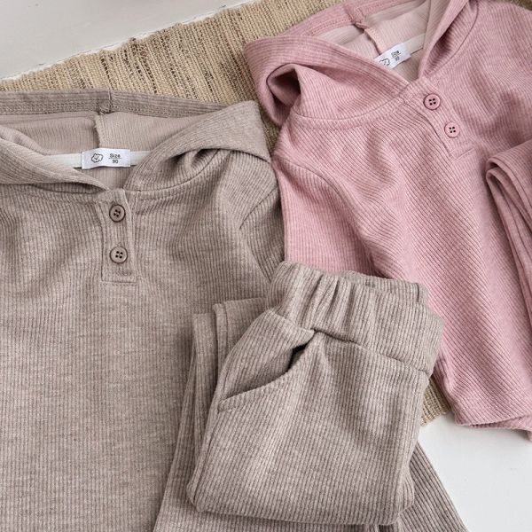 女童套裝 長袖連帽上衣+長褲