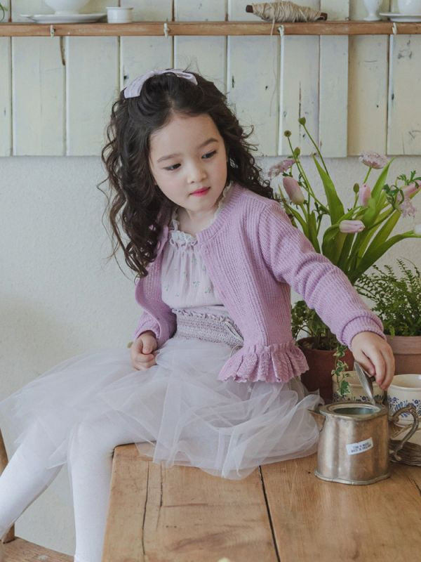 【現貨】女童蕾拼接 韓版外套 純色浪漫外套 