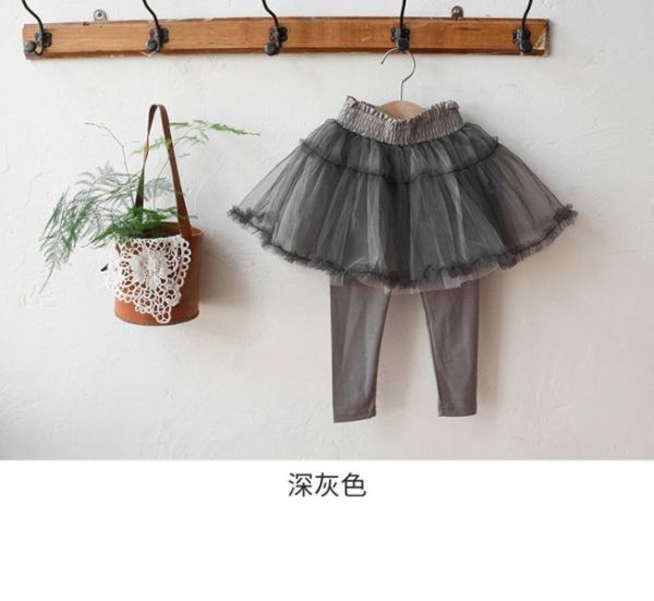 【現貨】女童網紗拼接 假兩件 蓬蓬裙 韓系裙子 