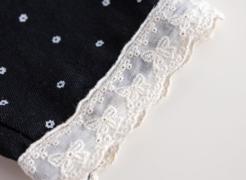 女童點點休閒長褲 蕾絲拼接 長褲