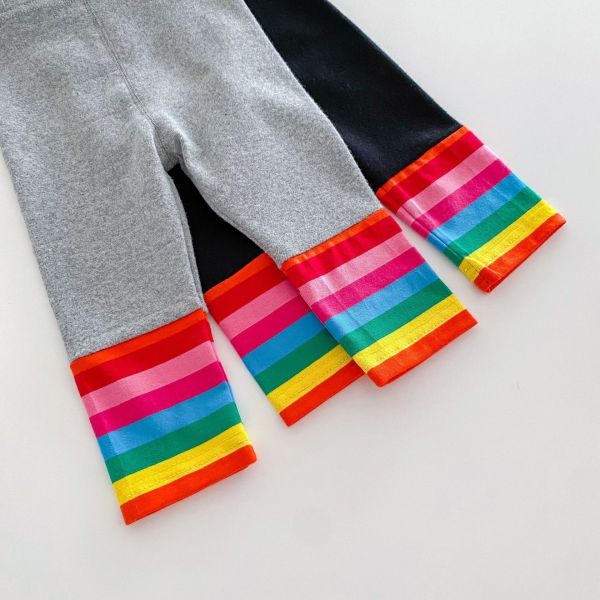 女童長袖套裝甜美撞色 長袖上衣+內搭褲 