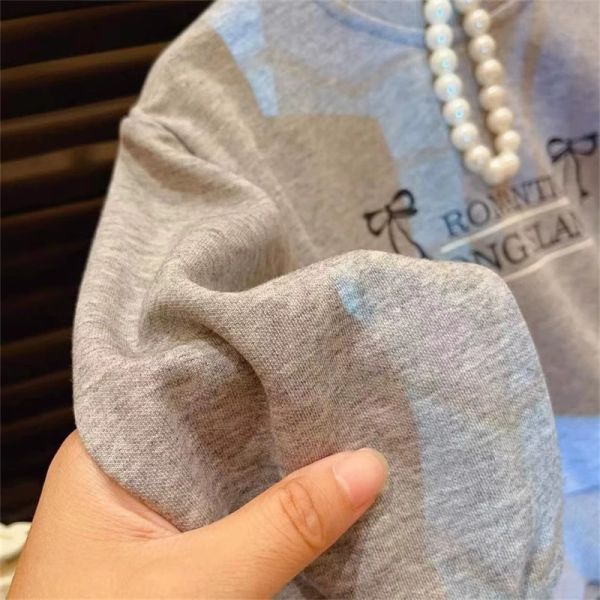 女童長袖套裝 長袖上衣+半身百褶裙 