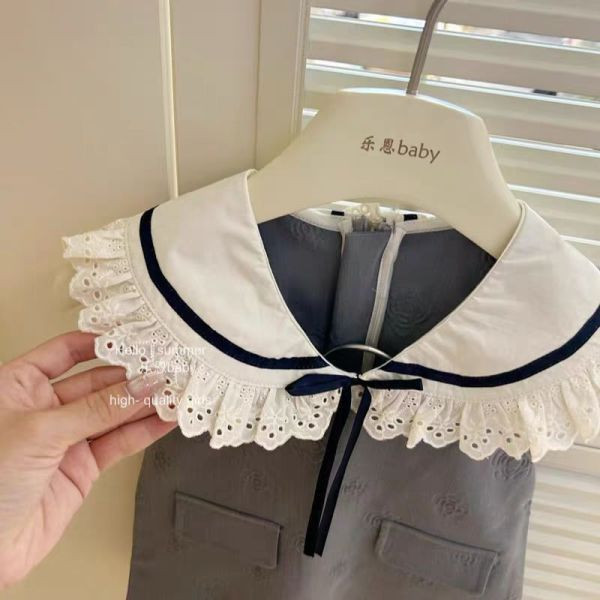 【現貨】女童大翻領背心裙洋裝 連身裙 