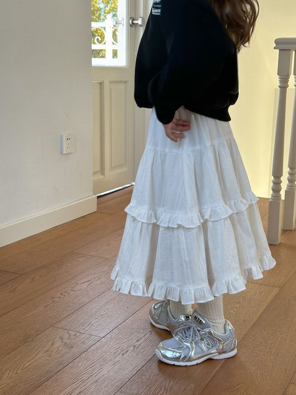 【現貨】女童蛋糕裙 半身長裙 層次長裙