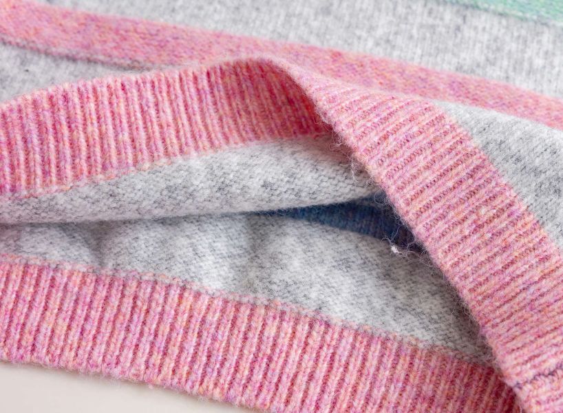 女童彩色條紋 針織背心 馬甲 