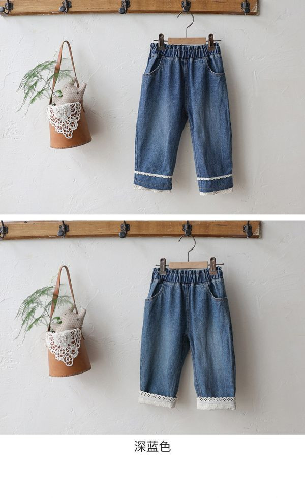 【現貨】女童蕾絲長褲 牛仔長褲 牛仔褲