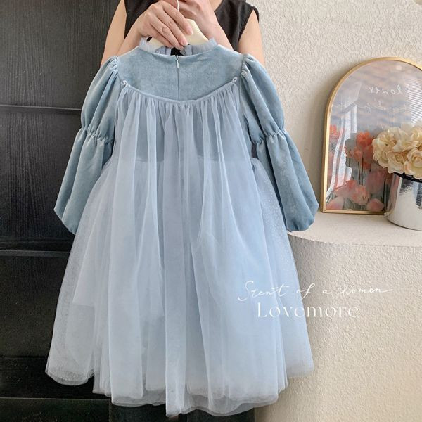 【現貨】女童蕾絲長袖洋裝 冰雪公主 長袖禮服 