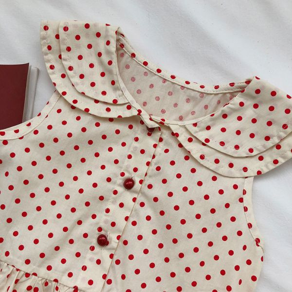【現貨】女童點點背心裙 背心洋裝 連身裙 