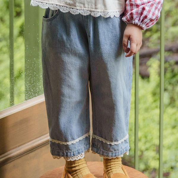 【現貨】女童蕾絲長褲 牛仔長褲 牛仔褲