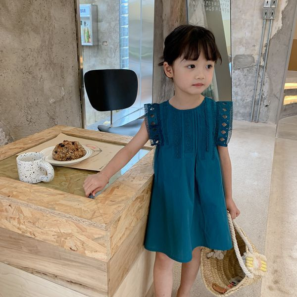 【現貨】女童氣質典雅 無袖上衣 連身裙 
