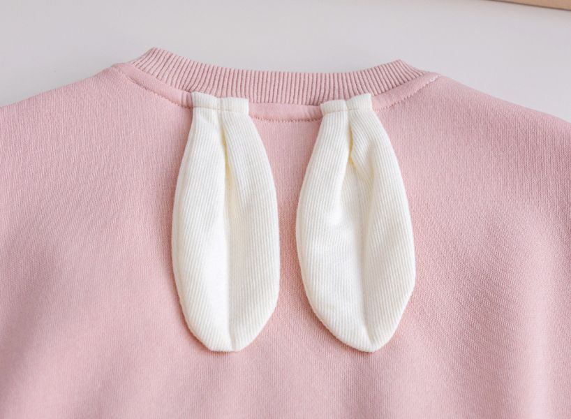 女童可愛兔子立體耳朵長袖上衣