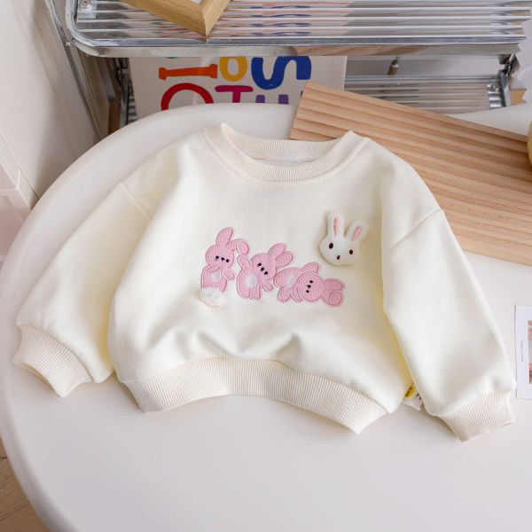 女童可愛兔子立體耳朵長袖上衣