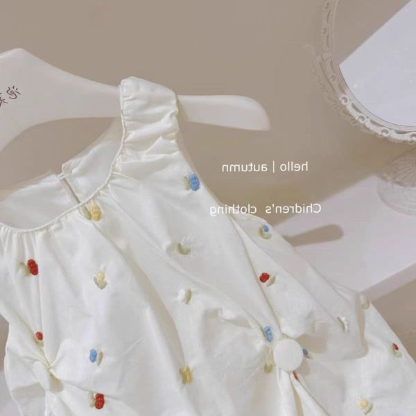 【現貨】女童刺繡 無袖花苞裙洋裝 連身裙 