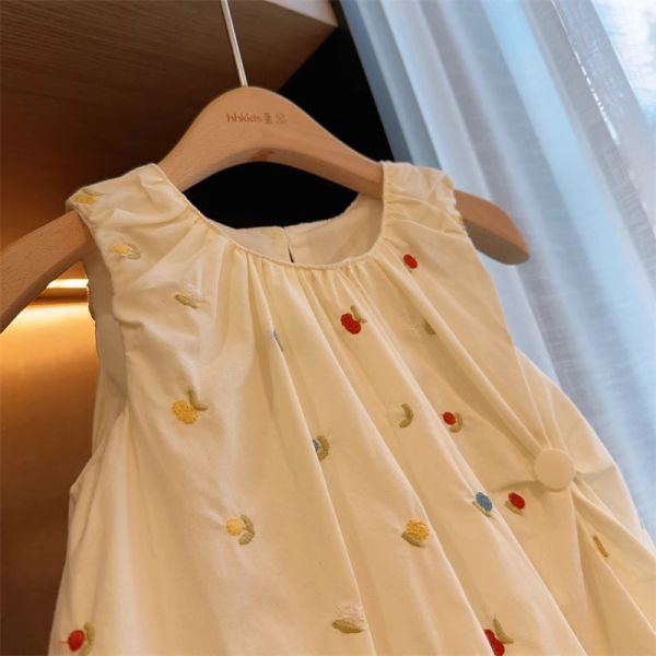 【現貨】女童彩色刺繡花苞裙 背心裙 