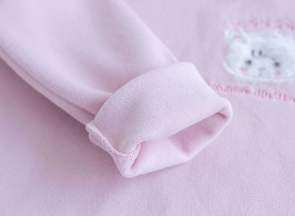 【現貨】女童加絨加厚 蕾絲 可愛小熊 保暖內搭上衣 