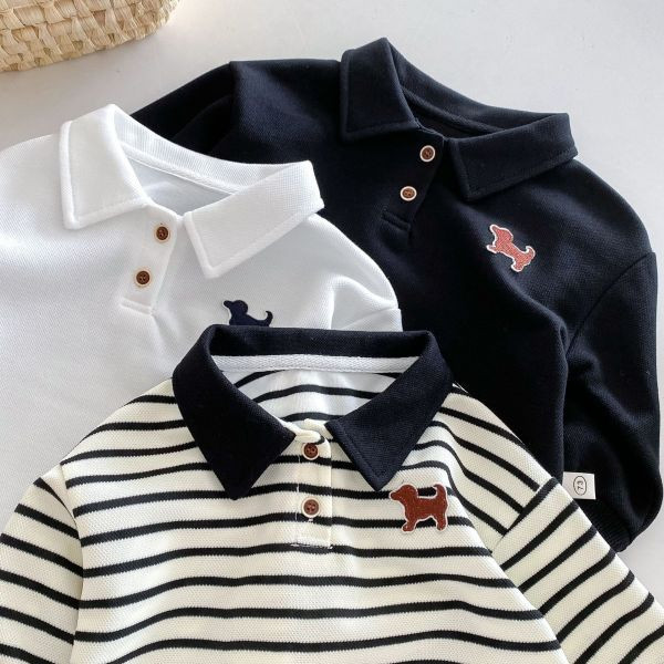 【現貨】男童翻領 長袖上衣 POLO 