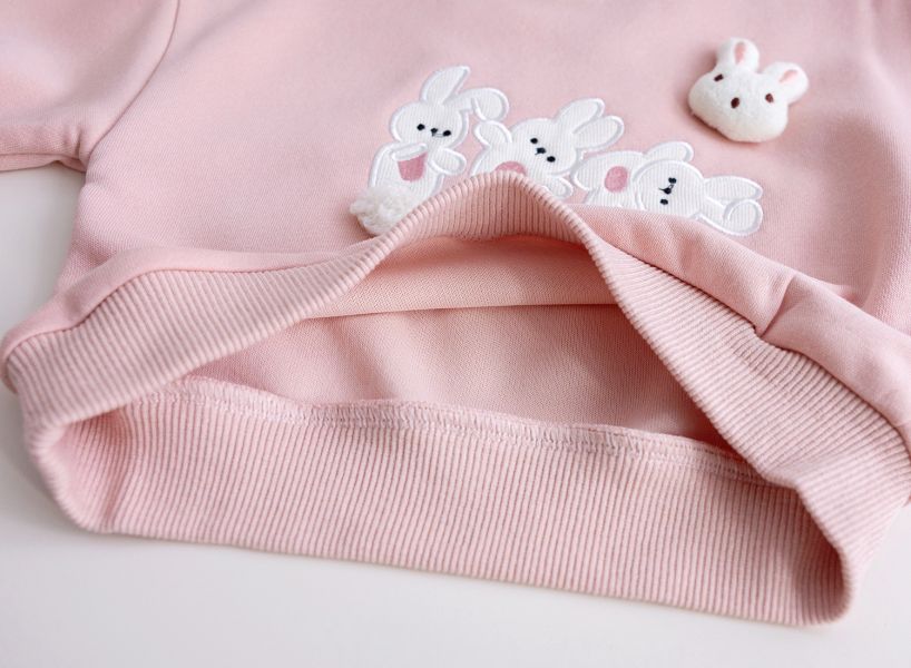 女童可愛兔子立體耳朵長袖上衣