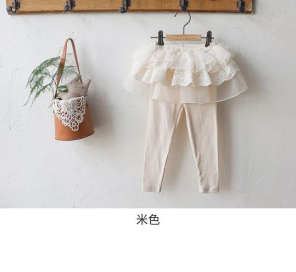 【現貨】女童網紗拼接 網紗裙 假兩件褲子 