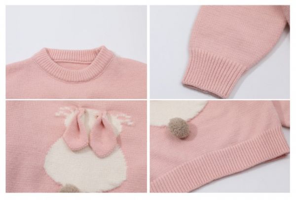 女童可愛立體兔子 針織毛衣長袖上衣