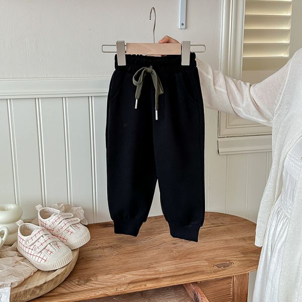 男童女童 鬆緊腰 休閒長褲 純色長褲 