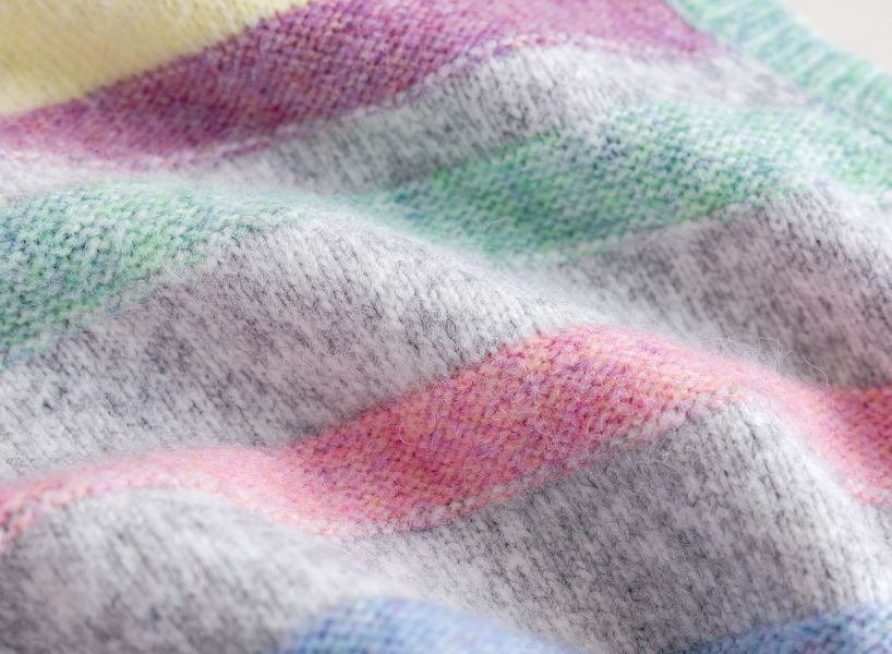 女童彩色條紋 針織背心 馬甲 