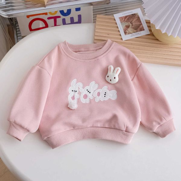 女童可愛兔子立體耳朵長袖上衣