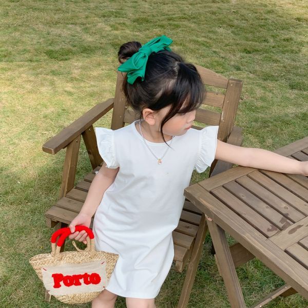 【現貨】女童百搭上衣 飛袖純色 無袖上衣 背心上衣 