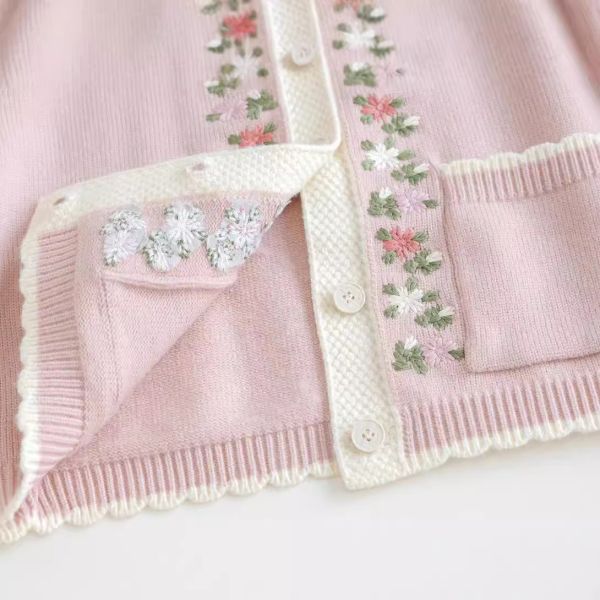 女童甜美碎花 針織外套 毛衣外套 