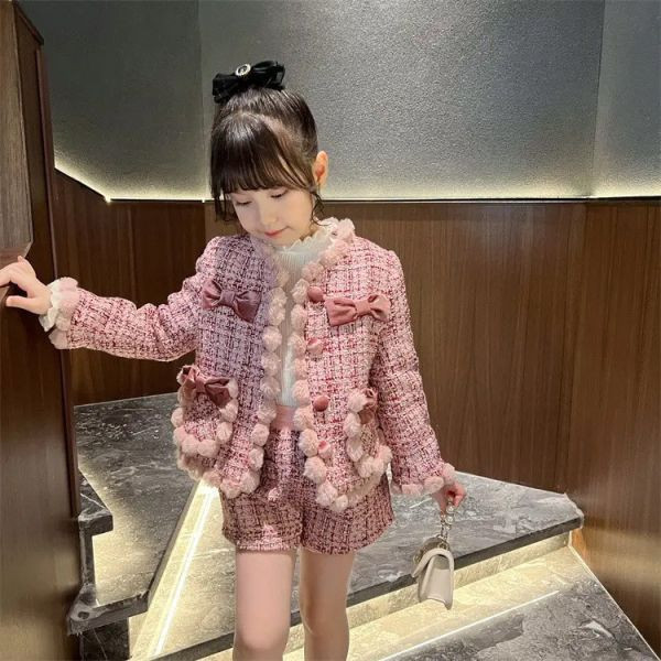 【現貨】女童小鄉風套裝 外套+短褲 