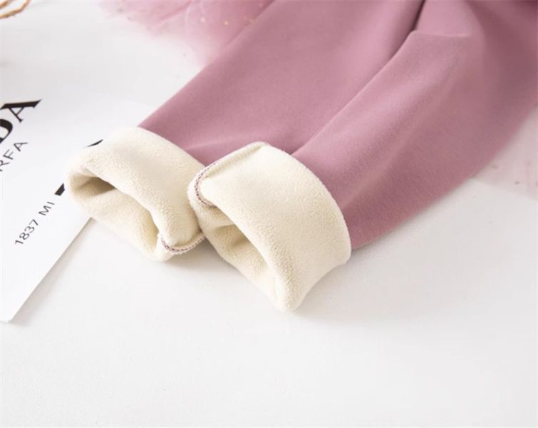 女童加絨加厚假兩件 網紗裙 閃亮亮保暖群褲 