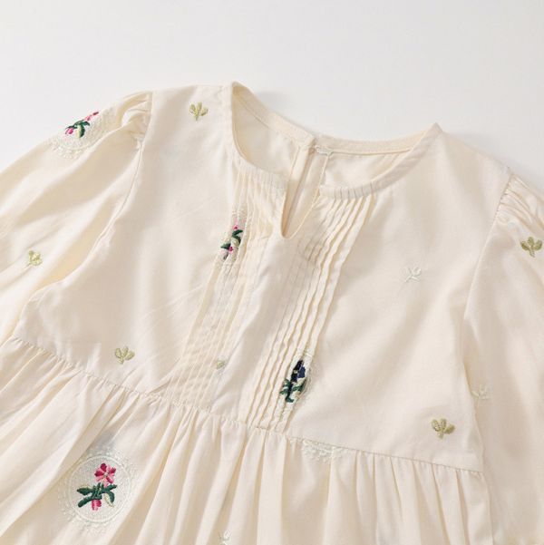 【現貨】女童浪漫刺繡 長袖洋裝 連身裙 