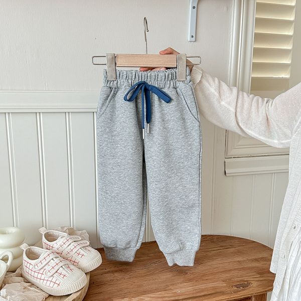 男童女童 鬆緊腰 休閒長褲 純色長褲 