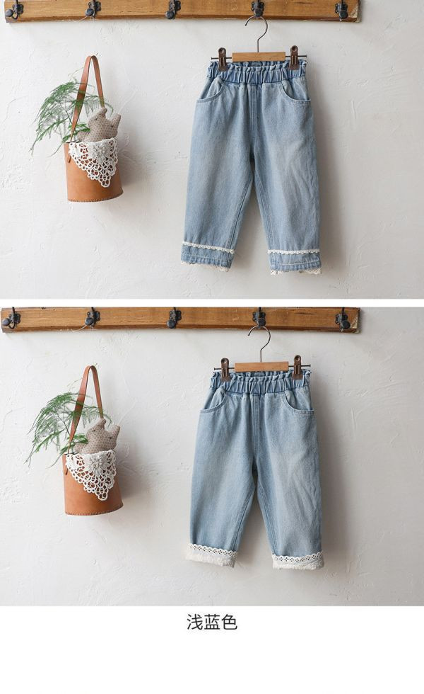 【現貨】女童蕾絲長褲 牛仔長褲 牛仔褲