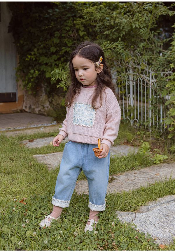 【現貨】女童蕾絲長褲 牛仔長褲 牛仔褲