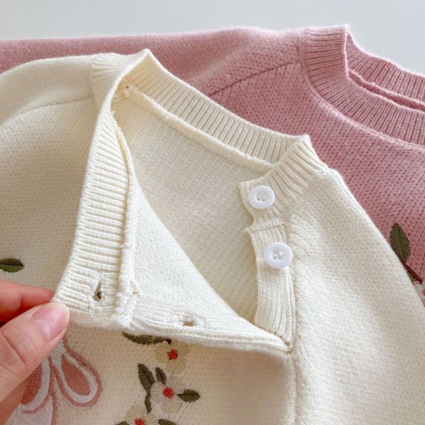 女童可愛兔子刺繡 針織上衣 長袖上衣