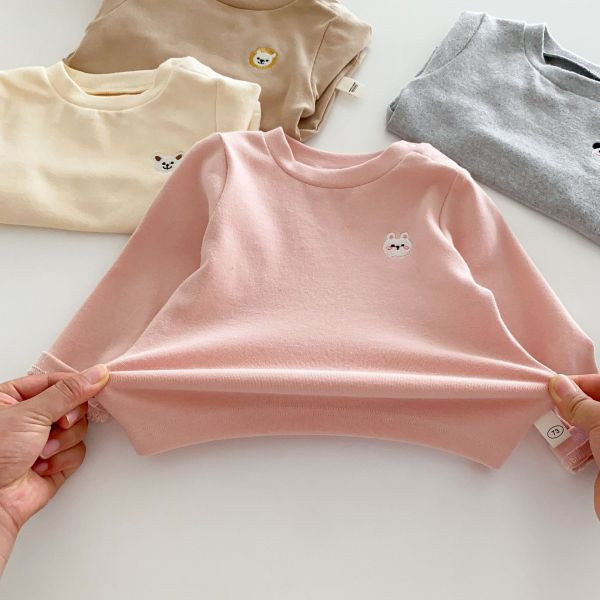 【現貨】女童刺繡長袖上衣 內搭上衣 