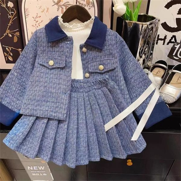 【現貨】女童小香風套裝 外套+半身裙 