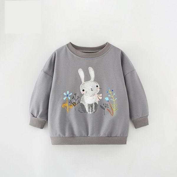 女童可愛兔子 甜美圓領長袖上衣 