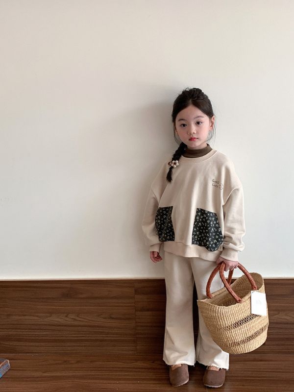 【現貨】女童浪漫套裝 長袖上衣+喇叭長褲 