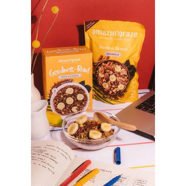 Amazin Graze堅果燕麥片(香蕉巧克力) 40g*6包 沖泡式-全素 