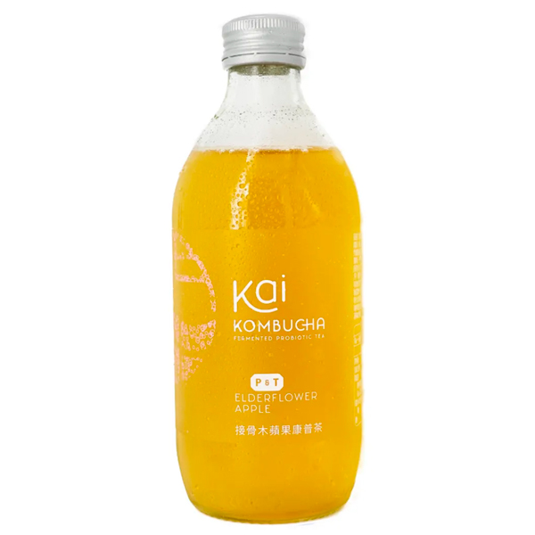 Kai康普茶(接骨木花蘋果)330ml-全素 