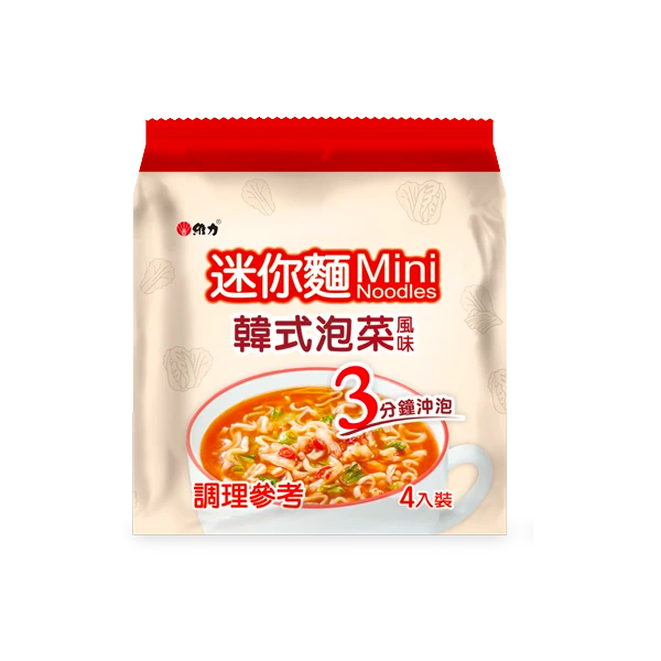 維力迷你麵韓式泡菜風味4入裝/袋-全素 