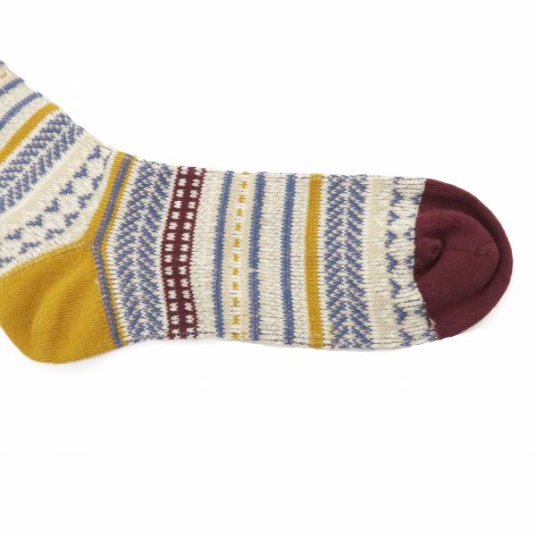 Tribal Stripe Socks - Beige 