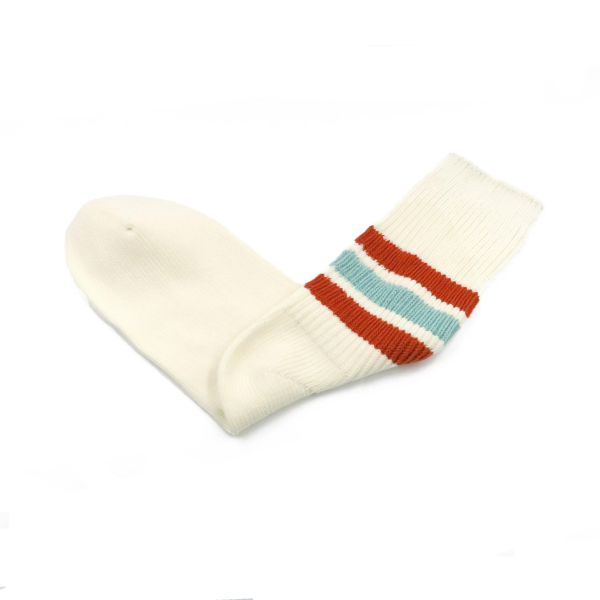 Sporty Striped Knitted Socks - Red and Blue 