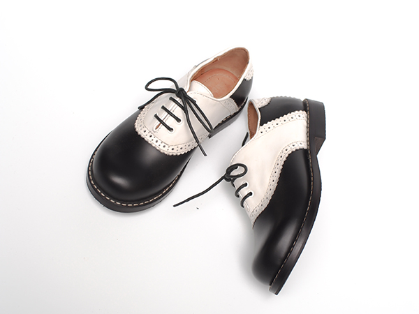 ASHLEY Vintage two-tone Saddle Oxford BLACKxWHITE 